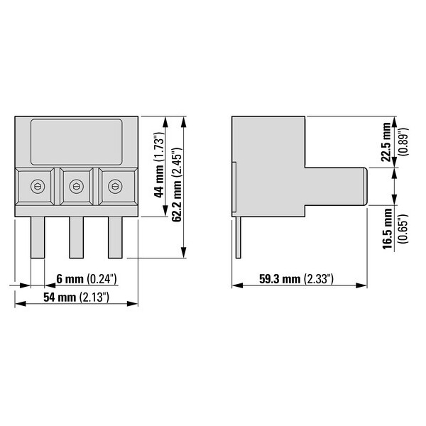 Borne de raccordement, 3p, 50mm² (BK50/3-PKZ4-E) - Eaton - 272165