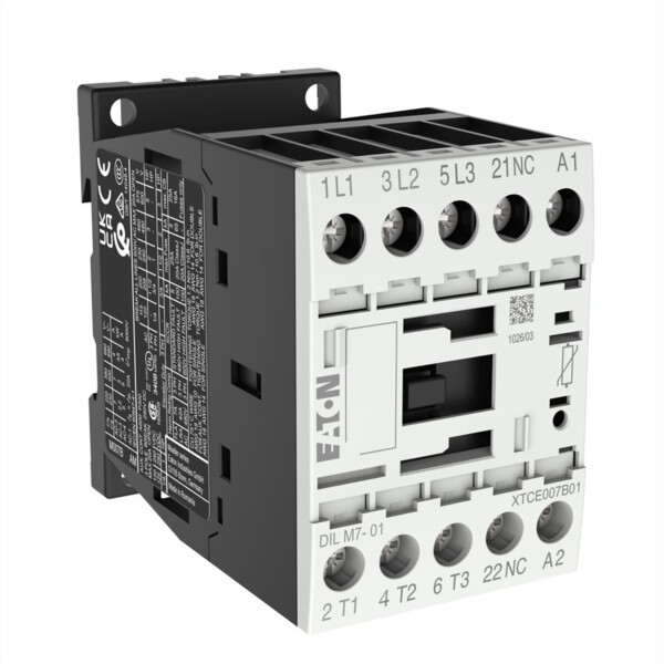Contacteur de puissance, 3p+1o, 3kw/400v/ac3 (DILM7-01(220V50HZ,240V60HZ)) - Eaton - 276584