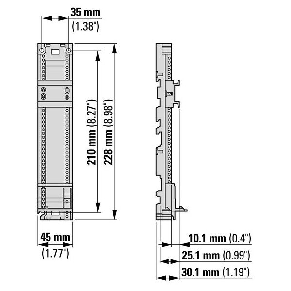Adaptateur profilé-support 45mm (PKZM0-XC45) - Eaton - 283132