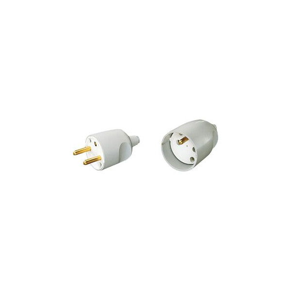 FICHE MALE 16A 2P+T GRIS - Ebenoid - 021166
