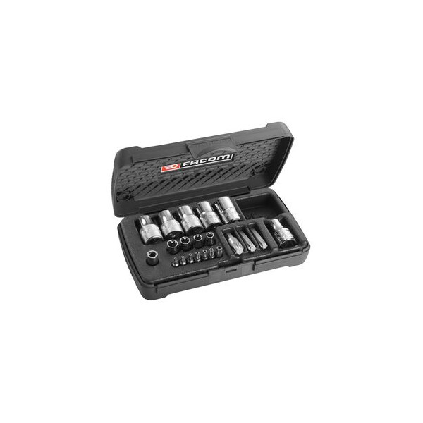 Coffret de douilles 1/4" et 1/2" et douilles tournevis torx - Facom - RSX.19A