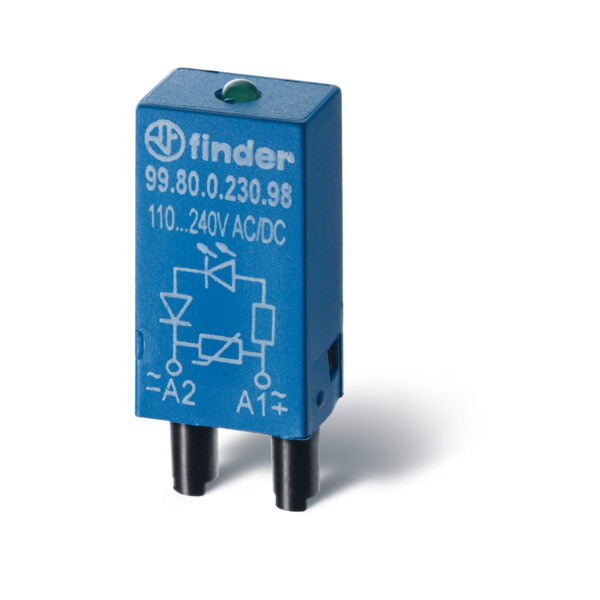 Module diode 6 à 220v dc (+a1, polarité standard) série 95833, 95853 (9980300000) - Finder - 97398
