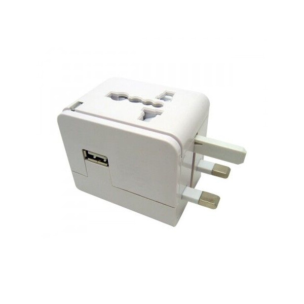 Adaptateur universel de voyage - port USB - Franelec - ADAPTUNIUSB