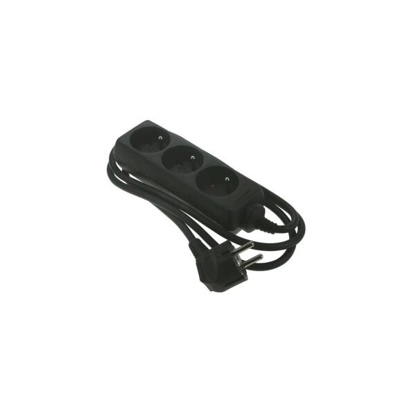 Bloc Multiprise Noir 3 Entrées HO5VV-F 3x1 mm2 1,5 m Franelec – Sans Interrupteur - Franelec - BM3_1.0N