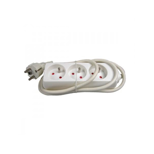 Bloc multiprise blanc - 3 entrées - 3x1,5mm² - 1,5 mètre - Franelec - Franelec - BM3_1.5