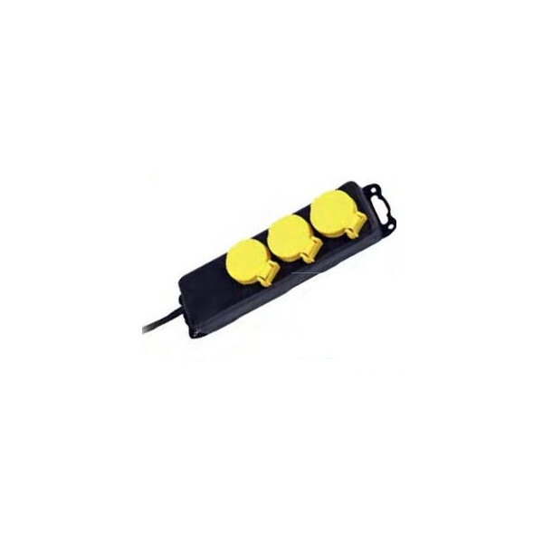 Bloc multiprises étanche - 3 entrées - 3x1,5mm2 H07 noir - 1,5 mètre - Franelec - Franelec - BM3_H07_ETN1