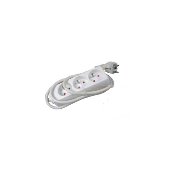 Bloc multiprise blanc - 3 entrées - 3x1mm² - 1 mètre - Franelec - Franelec - BM31_1.0