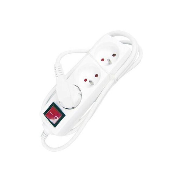 Bloc Multiprise Franelec Blanc - 3 Entrées - 2P+T - 16A - IP20 - Franelec - BM33_1.5SW