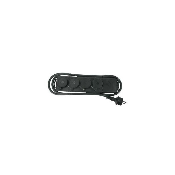 Bloc Multiprise Franelec Noir 4 Entrées – Etanche – Cordon HO7RNF 3x1 mm² – 1,5 m - Franelec - BM4_H07_ETN