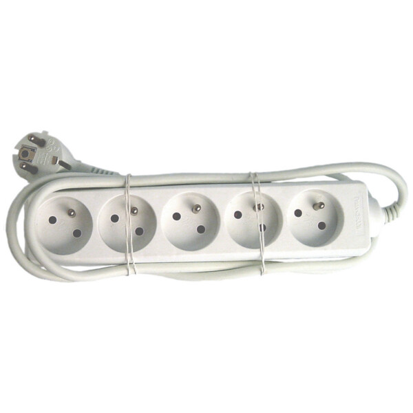 Bloc Multiprise Franelec Blanc - 5 Entrées - 2P+T - 16A - IP20 - Franelec - BM5_1.5