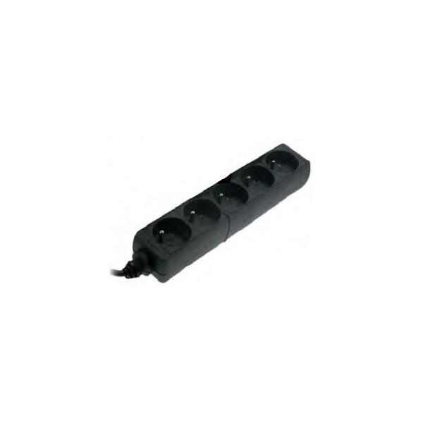 Bloc Multiprise Noir 5 Entrées Standard Françaises HO5VV-F 3x1,5 mm2 1,5 m Franelec - Franelec - BM5_1.5N