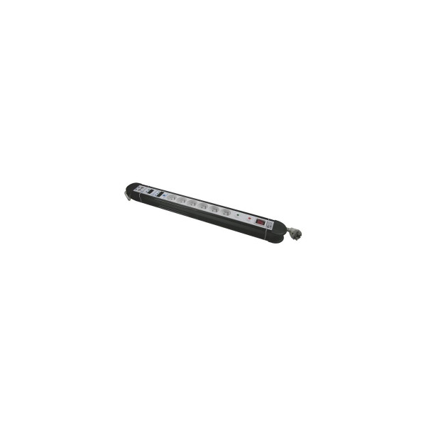 Bloc multiprises parasurtenseur et parafoudre - 6 entrées avec filtre, connectiques TV, téléphone et réseau - 3x1mm2 - 1,5 mètre - Franelec - Franelec - BM6_PSW_TRTV