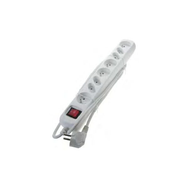 Bloc multiprise blanc - 8 entrées - 3x1mm² - 1,5 mètre - interrupteur - Franelec - Franelec - BM8_1.0SW