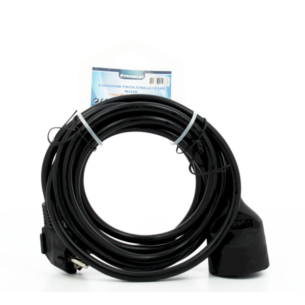 Cordon prolongateur noir H05-VVF 3m 3x1.5mm² - Franelec - CPH053MNCP