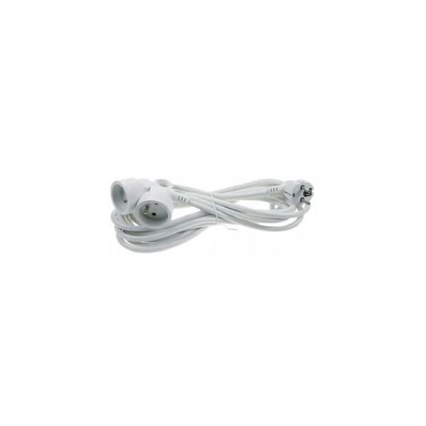 Cordon prolongateur H05VV-F à double tête - 5 mètres - blanc - Franelec - CPH055MD