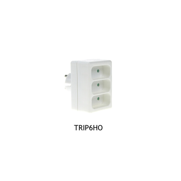 Multiprise Triplite Franelec Blanche - Horizontale - 3x2P - 6A - IP20 - Franelec - TRIP6HO