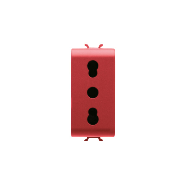 Prise 1m 2p+t 16a Biv.p17-11 Std I Rouge - Gewiss - GW10213