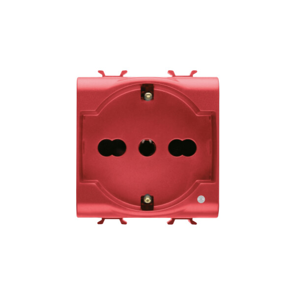 Prise 2m 2p+terre 16a Biv. Std I/d Rouge - Gewiss - GW10214
