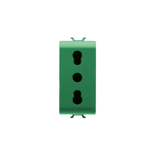 Prise 1m 2p+t 16a Biv. P17-11 Std I Vert - Gewiss - GW10223