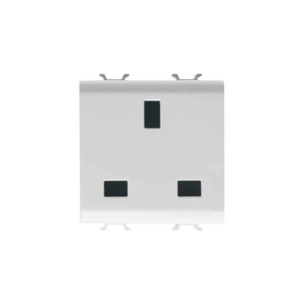 Prise 2m 2 P+t 13a Std Anglais Blanc - Gewiss - GW10296