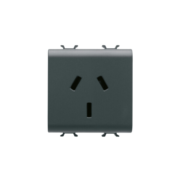 Prise 2m 2 P+t 10a Std Argentin Noir - Gewiss - GW12301