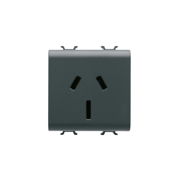 Prise 2m 2 P+t 15a Std Australien Noir - Gewiss - GW12307