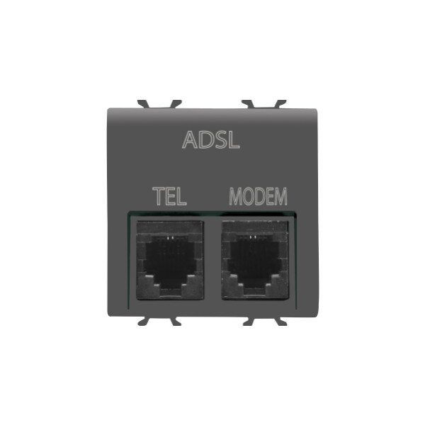 Conn. Rj11 Doppio Con Filtro Adsl Ch/bk - Gewiss - GW12410