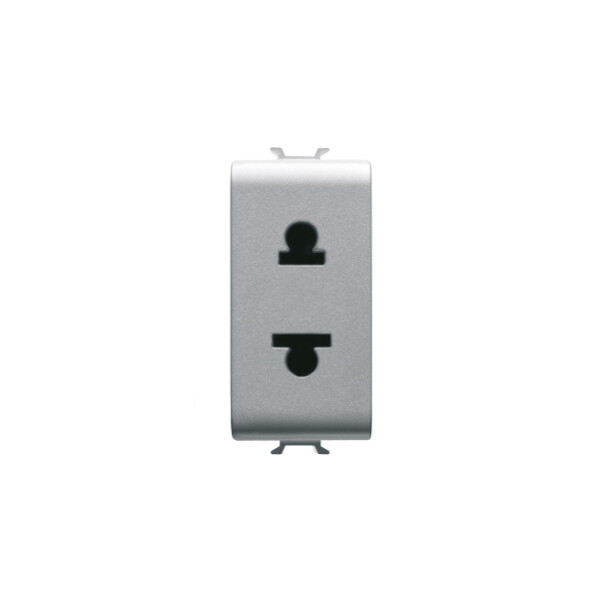 Prise 1m 2 P+t 15a Std Euro-usa Titane - Gewiss - GW14287