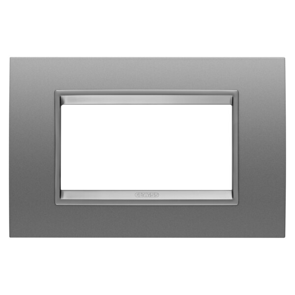 Plaque lux 4p metal alu.sati.monochrom - Gewiss - GW16204XA