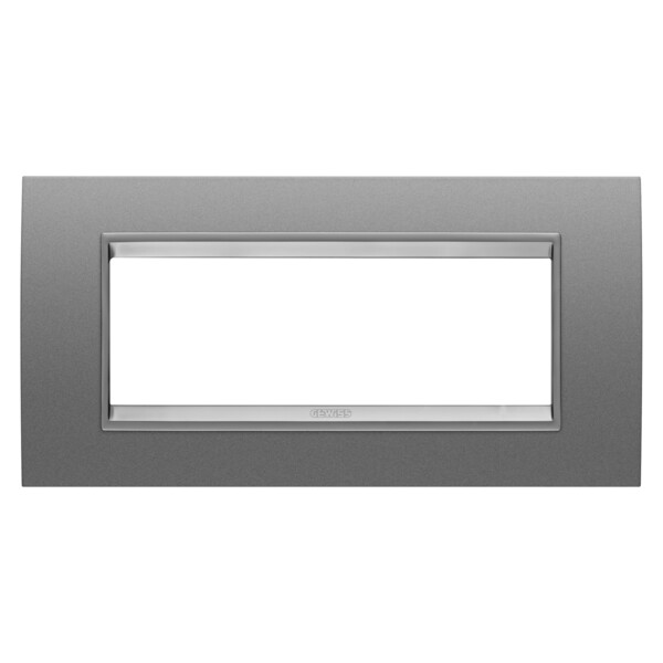 Plaque lux 6p metal alu.sati.monochrom - Gewiss - GW16206XA