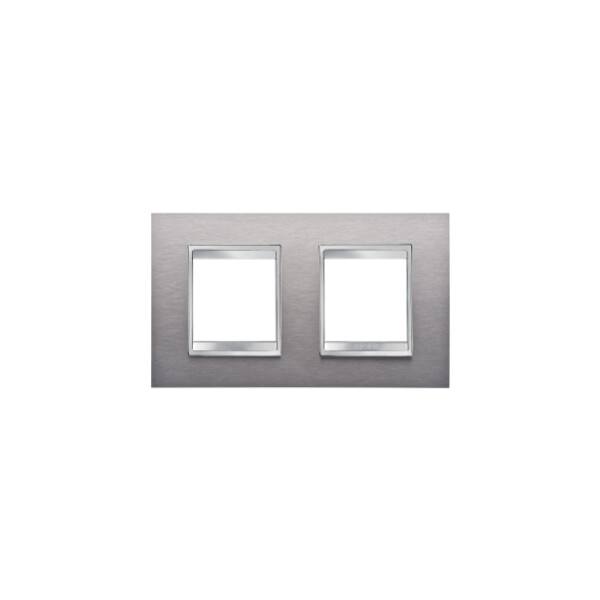 Plaque Lux Int. 2+2p H Inox BrossÉ - Gewiss - GW16223MI