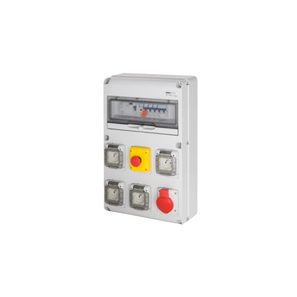 Coffret d'alimentation Gewiss Série 68 ASC tri+neutre 4P 40A - 4 prises 2P+T 16A - Gewiss - FR60154N