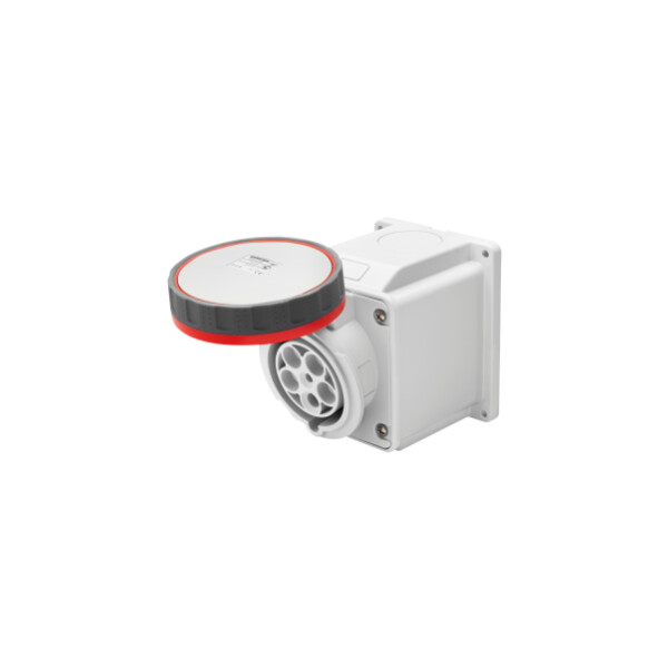 Socle de prise en saillie à 10° - IP67 - - 3P+N+T 63A 346-415V 50/60HZ - ROUGE - 6H - Câblage à vis - Gewiss - GW63453