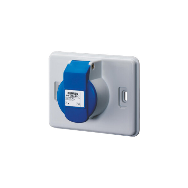 Prise iec309 2p+t16a220v ip44 encastr. - Gewiss - GW26420