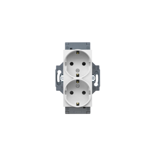 Prise double std allemand 2p+t 16a blanc - Gewiss - GW35204W