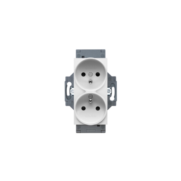 Prise double std francais 2p+t 16a blanc - Gewiss - GW35214W