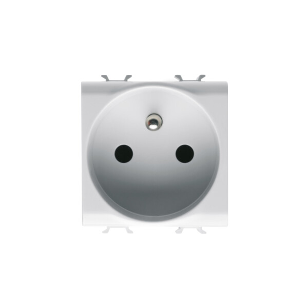 French standard socket-outlet 250v ac - 2p+e 16a - 2 modules - white - antibacterial - chorus - Gewiss - GW10247AB