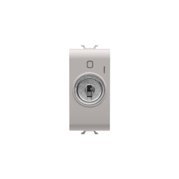 One-way switch 2p 250v ac - 10ax - with key - symbol 0/1 - 1 module - natural beige - chorus - Gewiss - GW13006