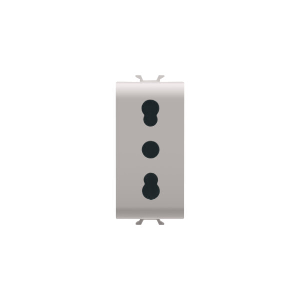 Italian standard socket-outlet 250v ac - 2p+e 16a dual amperage - p11-p17 - 1 module - natural beige - chorus - Gewiss - GW13203