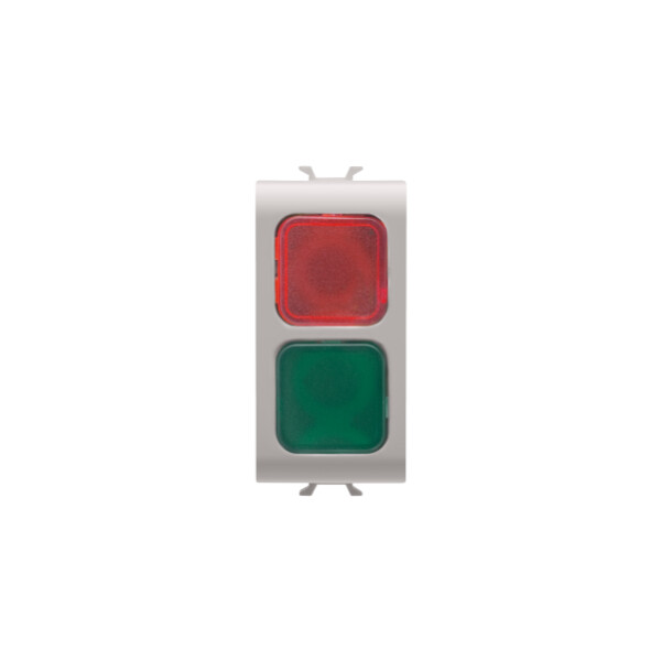 Double indicator lamp - red/green - 1 module - natural beige - chorus - Gewiss - GW13629
