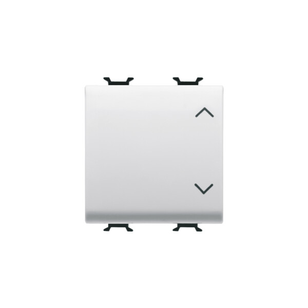 Three-way switch 1p 250v ac - 10ax - neutral button - symbol up-down - 2 modules - satin white - chorus - Gewiss - GW15123