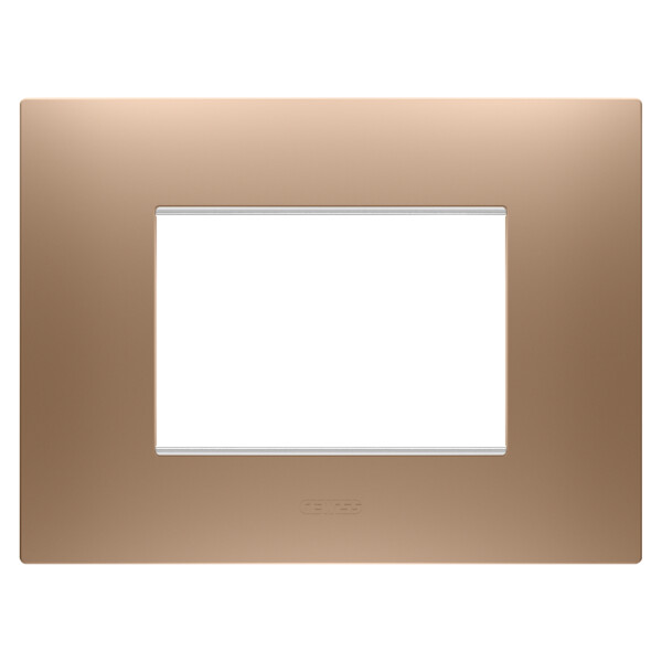 Plaque ego rectangulaire 3p cuivre doux - Gewiss - GW16003CS