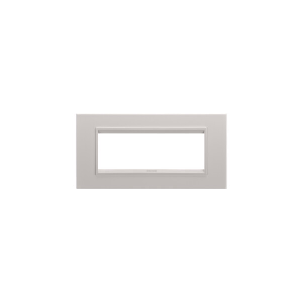 Plaque lux 6p metal nat.beige sat.monoch - Gewiss - GW16206XL