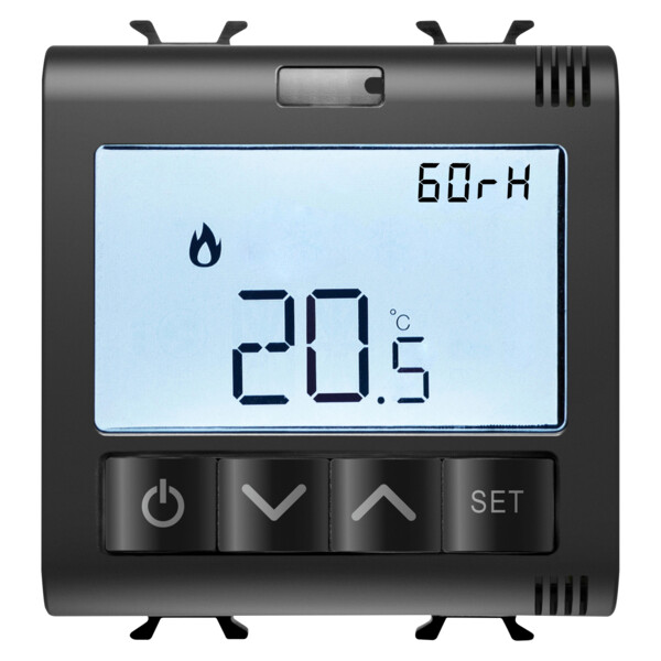 Thermostat con. zigbee mes. d’hum 2p noi - Gewiss - GW12709