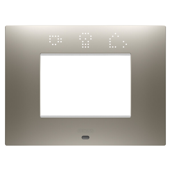 Plaque ego smart rectangulaire 3p acier - Gewiss - GW16003SST