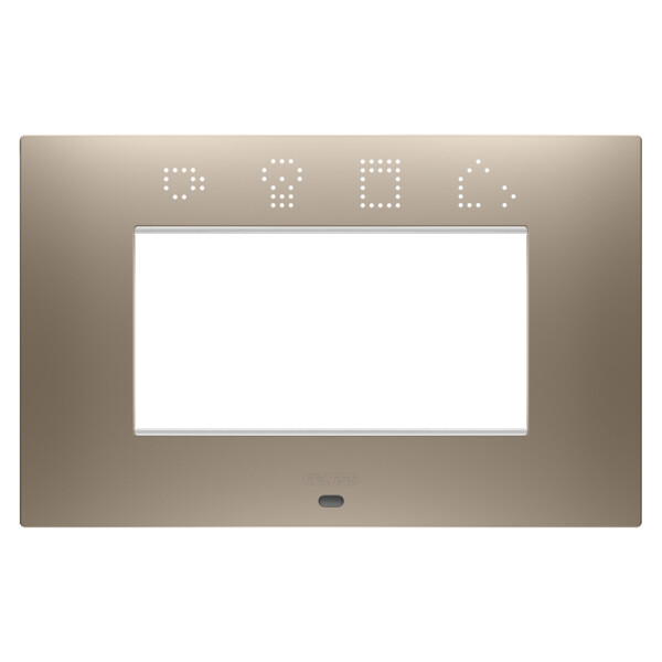 Plaque ego smart rect. 4p bronze clair - Gewiss - GW16004SBR