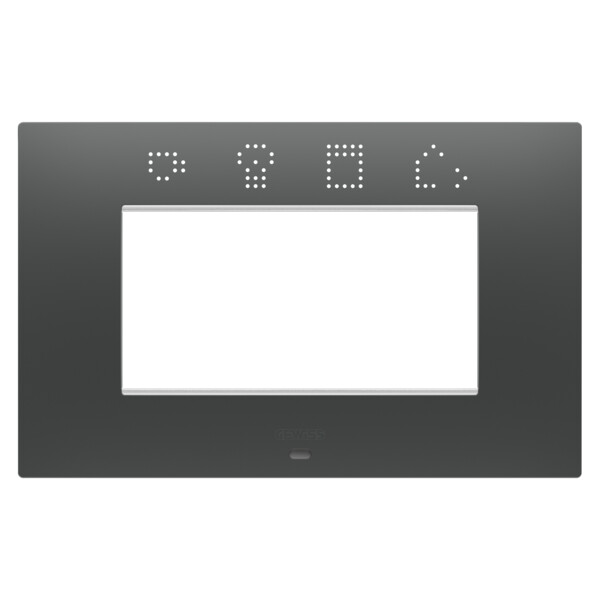 Plaque ego smart rectangulaire 4p noir - Gewiss - GW16004SDB