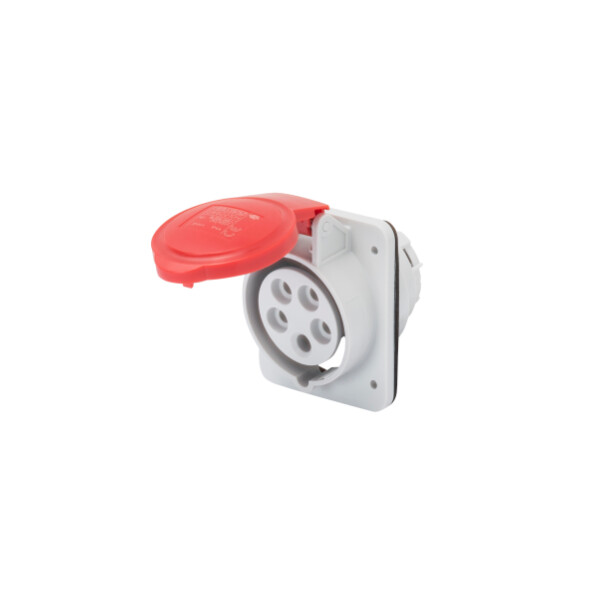 SOCLE PRISE ENCASTRE 10° HP - IP44/IP54 - 3P+T 32A 380-415V ROUGE - Gewiss - GW62220H