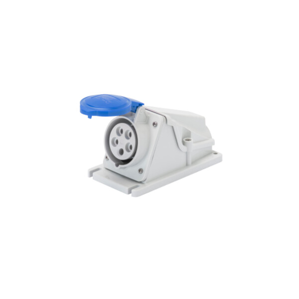 SOCLE PRISE SAILLIE 90° PROTÉGÉ - 2P+T 16A 230V BLEU - Gewiss - GW62477