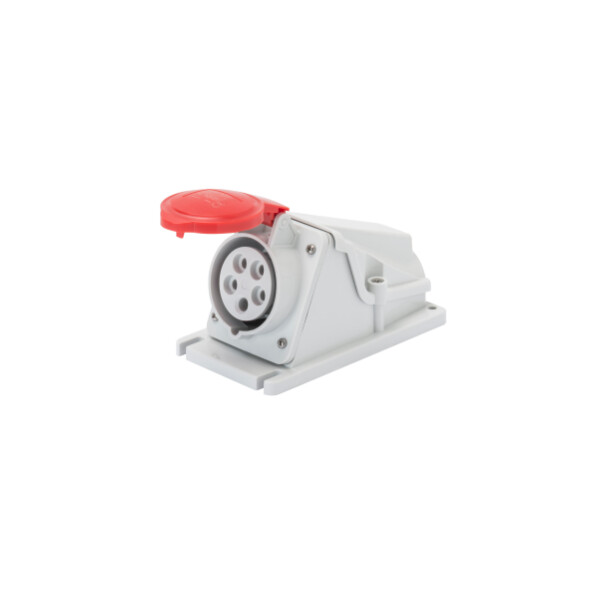 SOCLE PRISE SAILLIE 90° PROTEGE  IP44 IK08 3P+N+T 32A 380-415V - ROUGE - Gewiss - GW62493